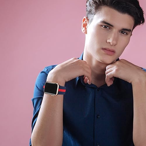 Miniatura 6 de Seizehe - Correa deportiva de diseño compatible con Apple Watch iWatch de 38, 40, 41, 42, 44, 45 y 49 mm, unisex, correa de silicona suave para