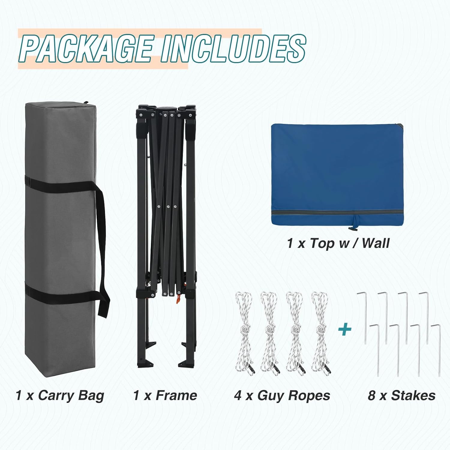 Color Blue EAGLE PEAK Instant Pop Up Canopy with Adjustable Sun Wall , Straight Lightweight Compact Portable Tent with Carry Bag, Dark Blue