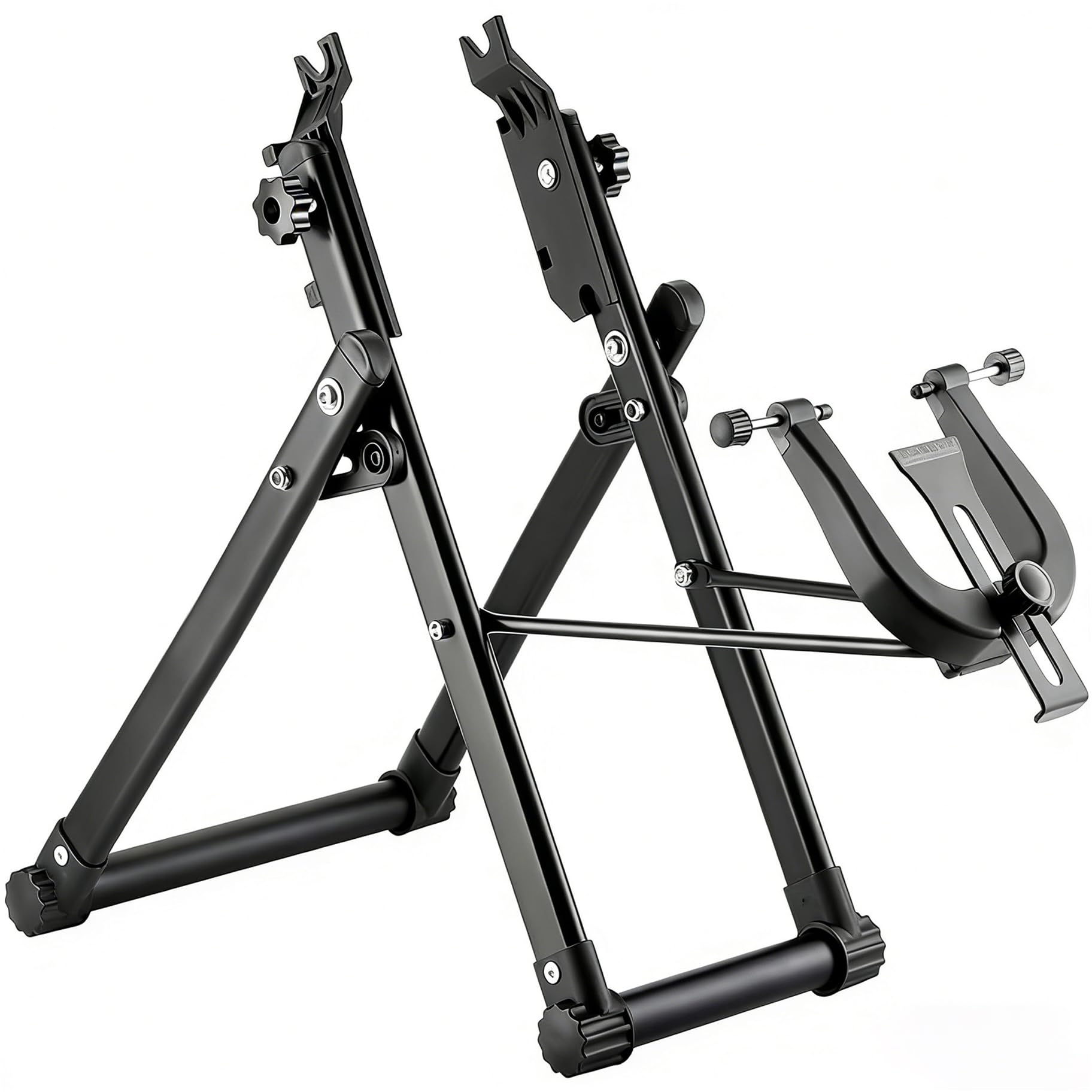 Support de Centrage pour Roues de Vélo, Stand de Réparation et d'entretien pour Vélo Lourds, Support de Réparation de Vélo Pliable en Alliage d'aluminium, pour VTT, Vélos de Route
