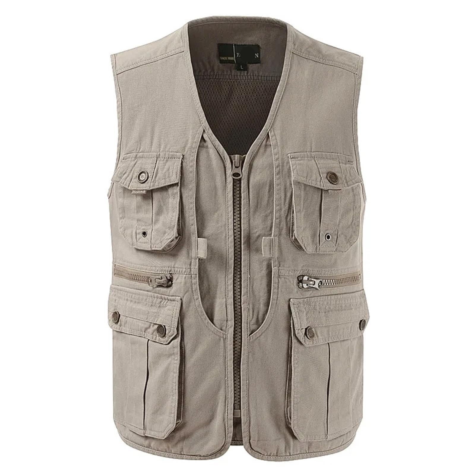Chaleco de pesca malla secado rápido, multibolsillos, for exteriores, verano para Pesca