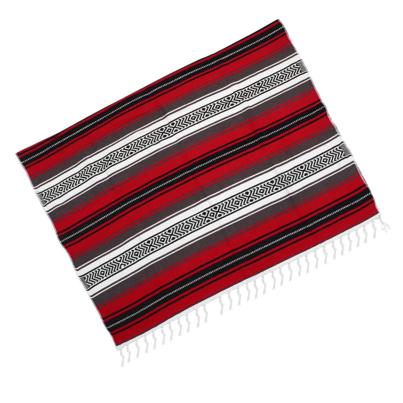 Cape Mélangée Polyvalente rouge contre le froid, plaid épais de yoga et salon 130x180