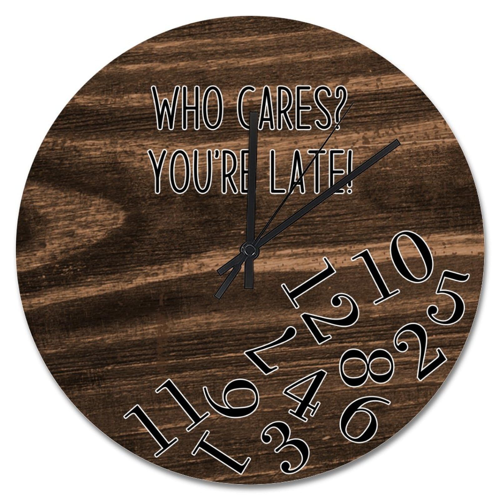 Horloge murale rustique bois 38 cm lisible de loin pour ne plus stresser du temps