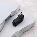 2X Type-C Male to Mini USB Female Adapter Converter for Charging Data Transfer in Tight Space