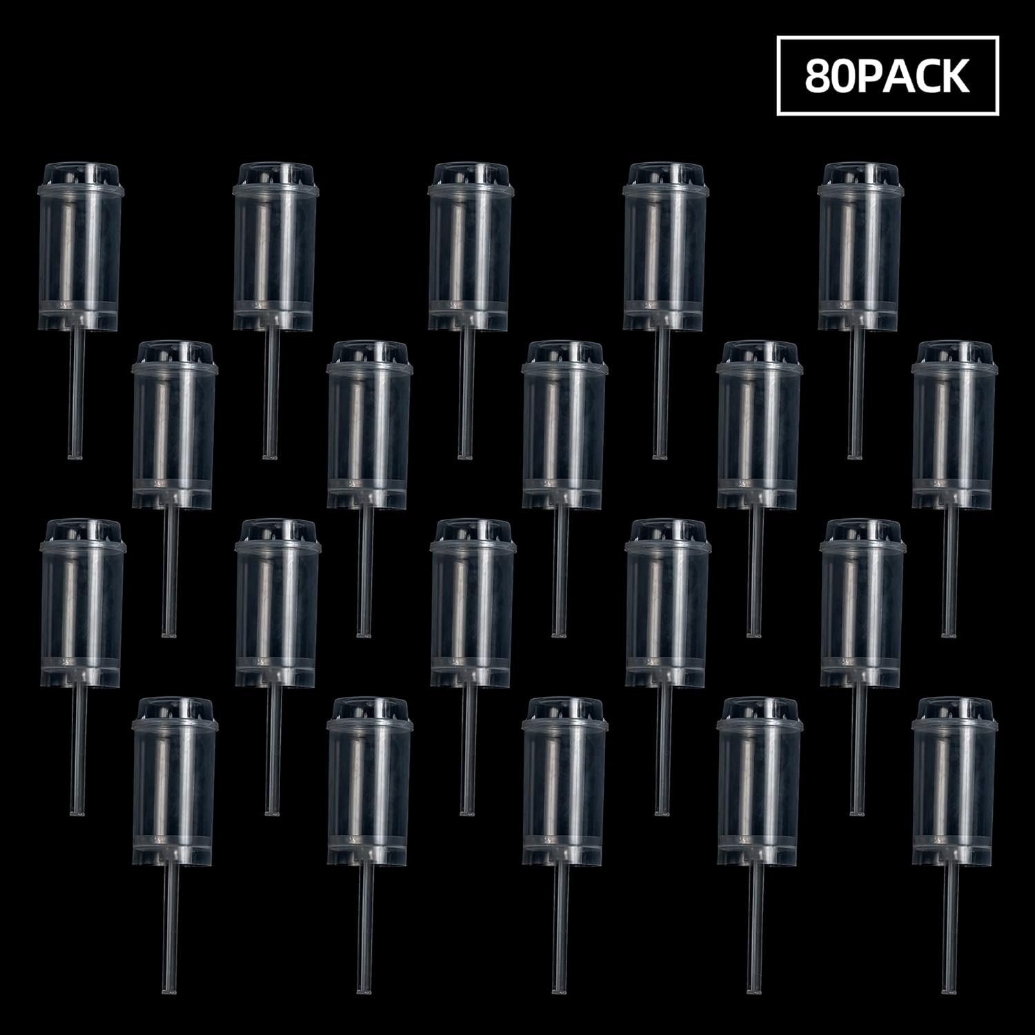 ihomecooker Clear Push-Up Cake Pop Shooter (Push Pops) Plastic Containers with Lids, Base & Sticks, Pack of 80(80 pack)