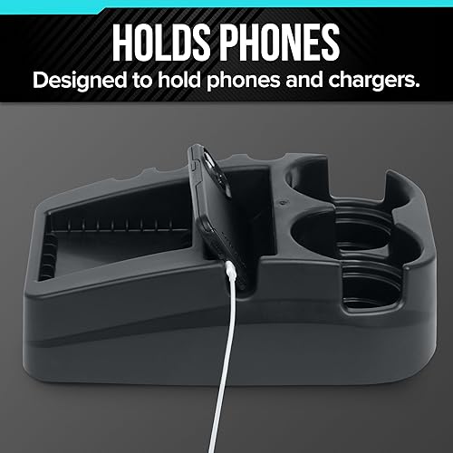 Miniatura 4 de Consola central universal de piso para automóvil con soportes dobles para tazas, organizador de almacenamiento de consola central portátil,