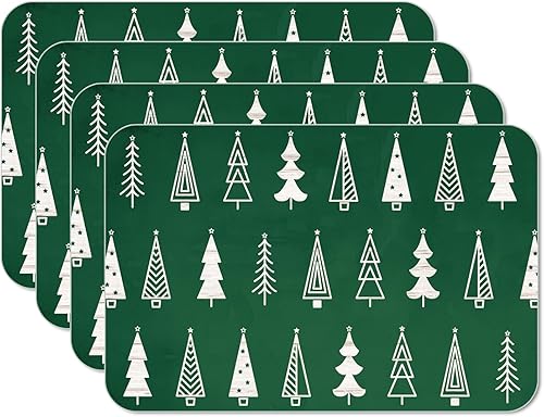 CounterArt Paquete de 4 manteles individuales de plástico flexibles reversibles de fácil cuidado, hechos en los Estados Unidos, sin BPA, se limpian