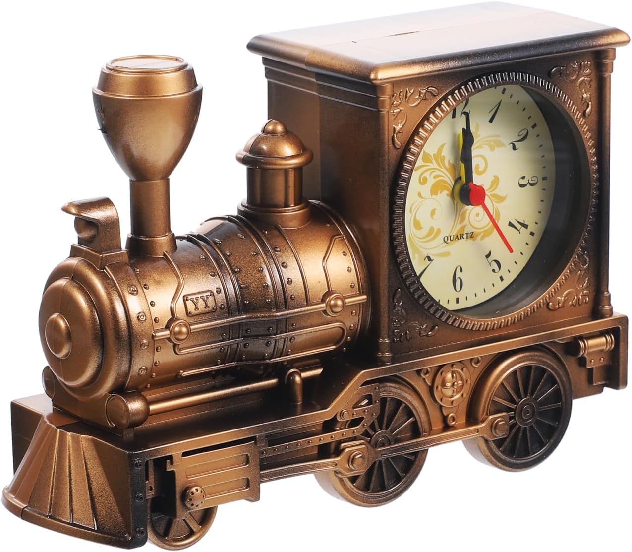 Railway Engine Alarm Clock Creative Desktop Ornament 7.09X4.72X2.36In Silent Wake-up Clock for Bedroom Living Room Student Desk