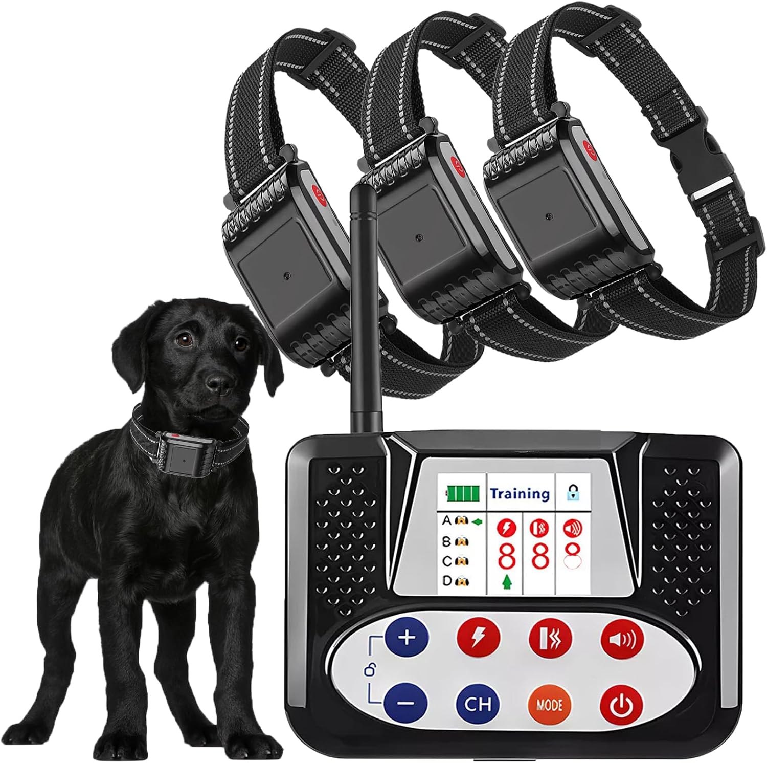 Wireless Dog Fence, Covers up to 856-Acre Pet Dog Fence Boundary Containment System, IP67 Waterproof Training Collar with Remote, Vibration & Shock, Electric Dog Fence for Large Medium Dogs,for3dogs