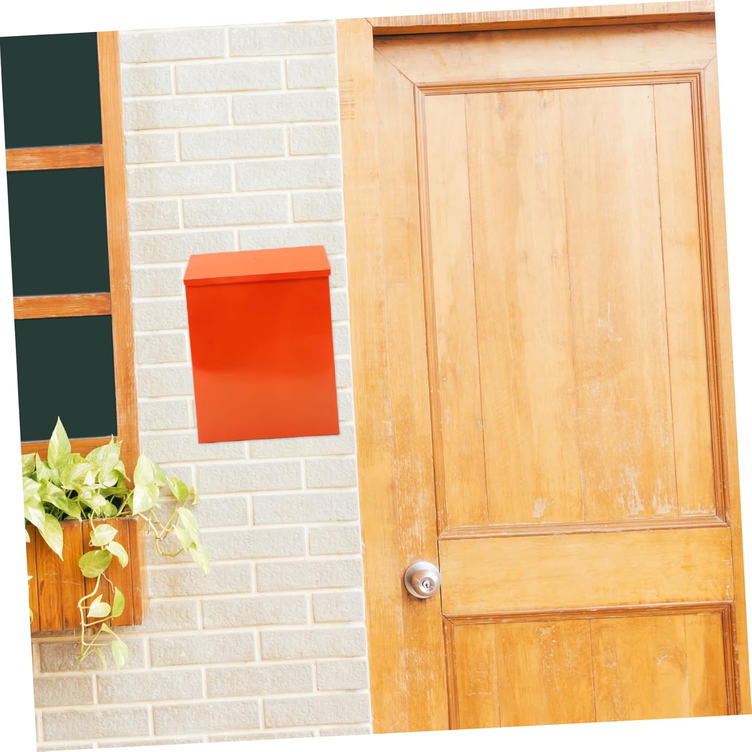 Vintage Wall Mount Mailbox Durable Post Box for Letters Newspapers and Magazines Rustic Design for Home and Garden Decor Lockable Iron Mailbox with Simple Style