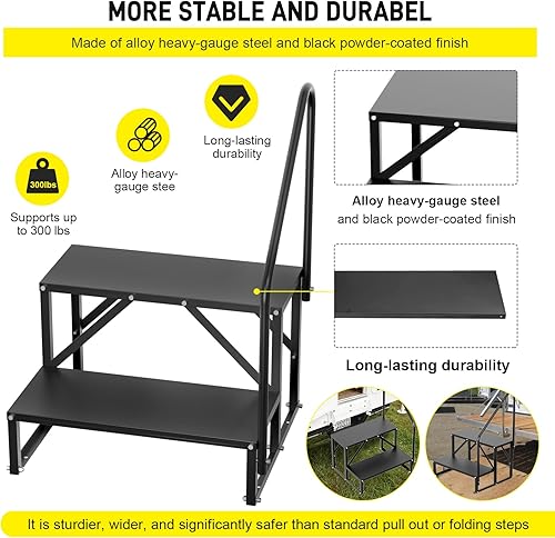 Miniatura 3 de Escaleras de 1 escalón de 5 rueda para bañera de hidromasaje al aire libre, soporte de escalera económico, fácil de embarcar y salir para caravanas