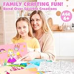 Foil Crafts for Kids, Arts Kit for Kids, Art & Craft Supplies Kits, DIY Creative Activity Travel Toy Gift, Ideal Birthday Christmas Party Favor Gifts for Girls Boys Ages 4+ (Pink)