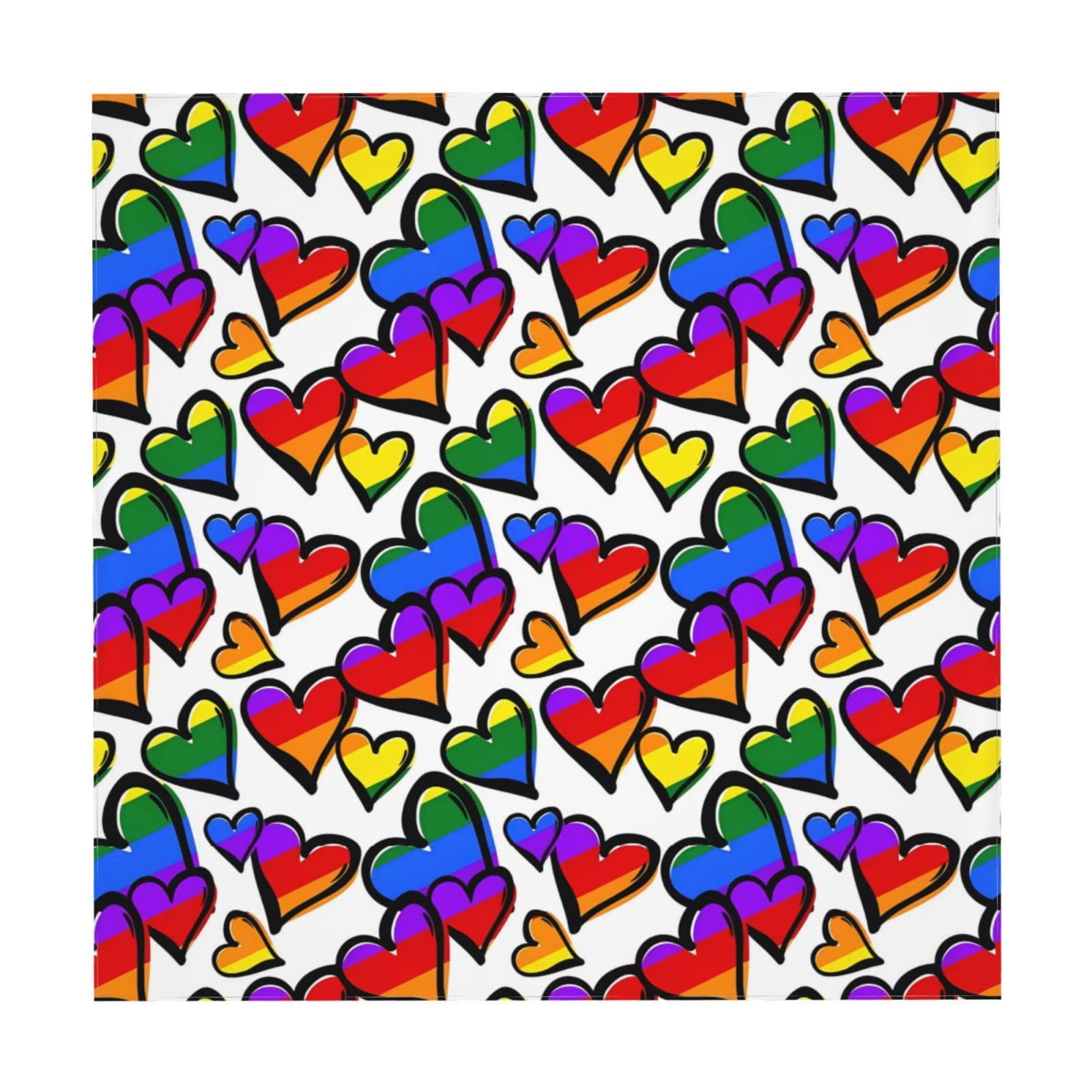 80 Tovaglioli Di Carta Gay Pride - Cuori Arcobaleno - Tema LGBT - 16,5x14 Cm