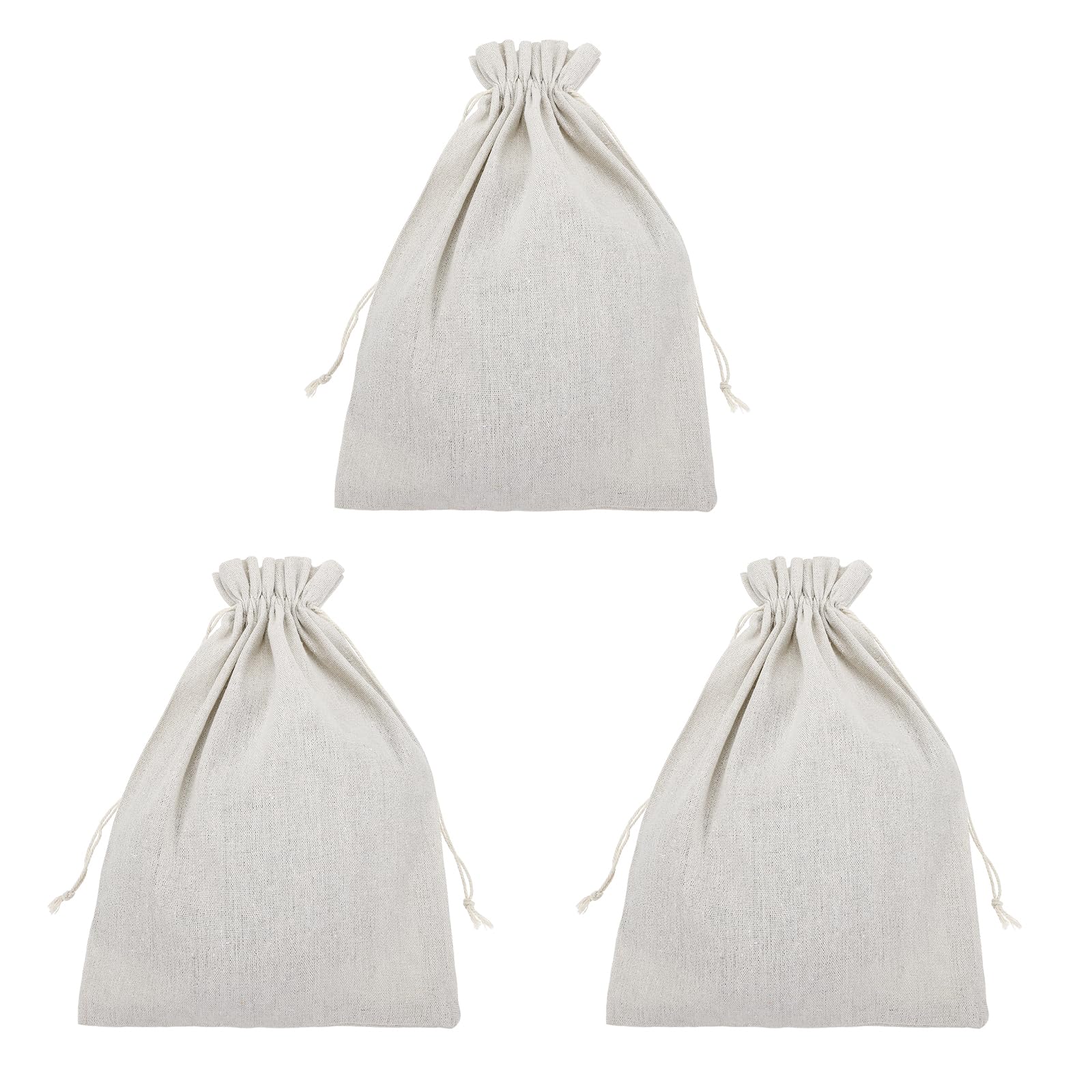 PATIKIL 3Pcs Coin Sacks Bag, 35x25cm Canvas Coin Money Cash Bag Drawstring