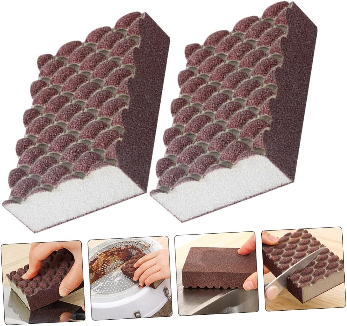 Baluue 10pcs Multi-Function Wok Sponges Reusable Scrub Sponges for Kitchen Cleaning Efficient Dish Washing Non-Scratch for Pots Pans and Household Use