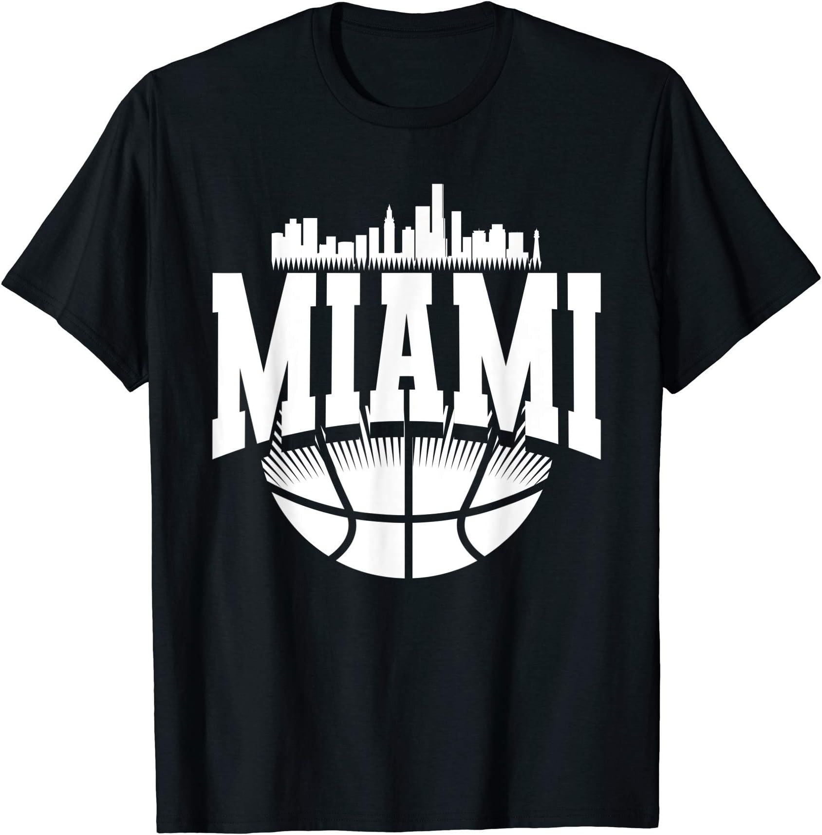 Retro Florida Souvenir Basketball Sports Cityscape Image Top T-Shirt
