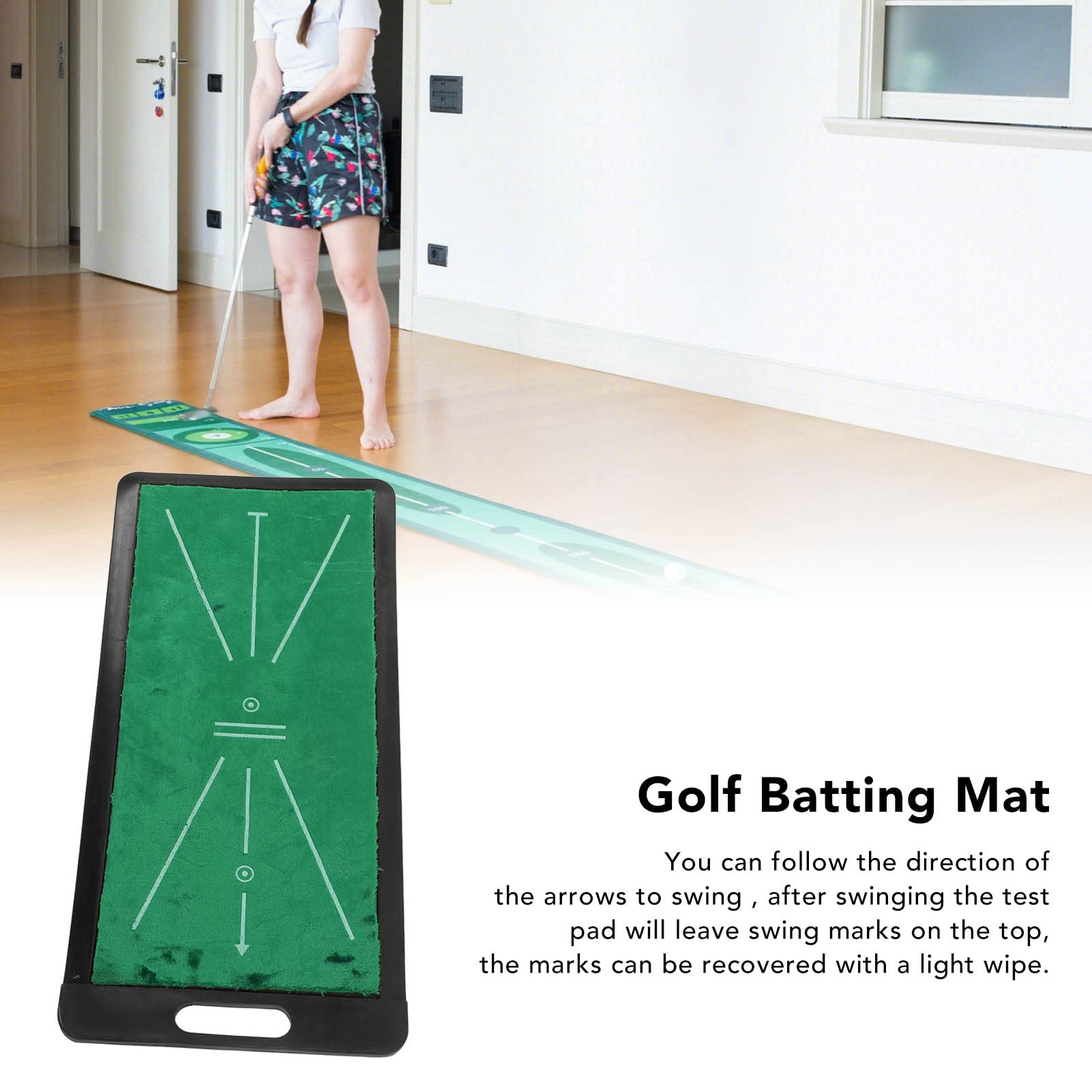 Almohadilla de detección de oscilación de Golf Tela de Terciopelo de Primera Calidad Estera para Golpear con Parte Posterior Antideslizante para práctica de Entrenamiento en