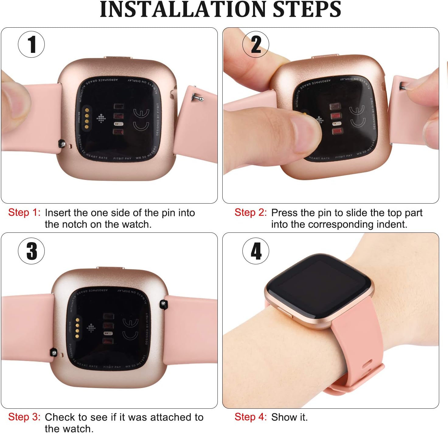 [Pack 3] Silicone Bands Compatible with Fitbit Versa 2 Bands for Women Men, Classic Adjustable Sport Bands for Fitbit Versa (Small for 5.5" - 7.1" Wrist, Purple, White, Peach)