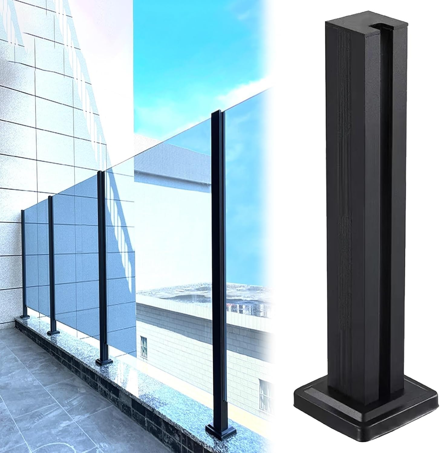 Poteaux de balustrade en acier inoxydable pour système garde-corps verre escalier