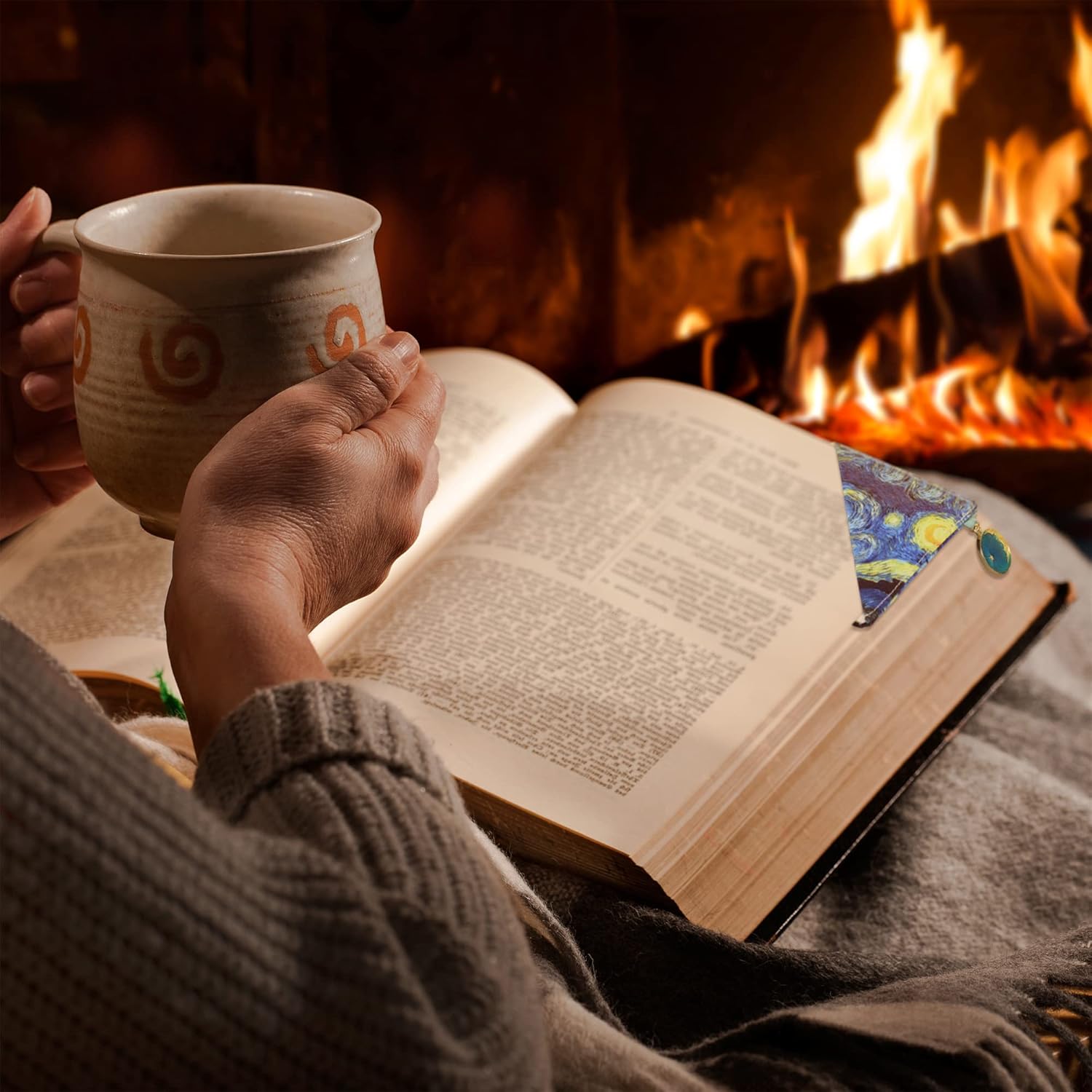 Corner Bookmark (with Tassel/Ornaments/Flower Letter Embroidery) 4 Packs Canvas Cute Book Marker for Women Kids Men Book Lovers Bookworm Gifts - Image 6