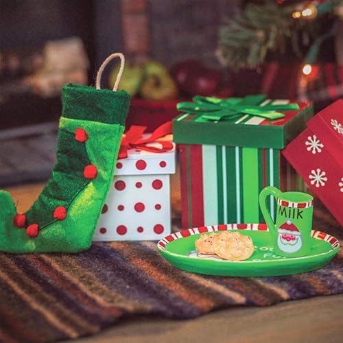 Miniatura 2 de THE QUEEN'S TREASURES Accesorios para muñecas de 18 pulgadas, el juego de Navidad incluye 3 cajas de regalo, medias, platos, tazas y galletas para