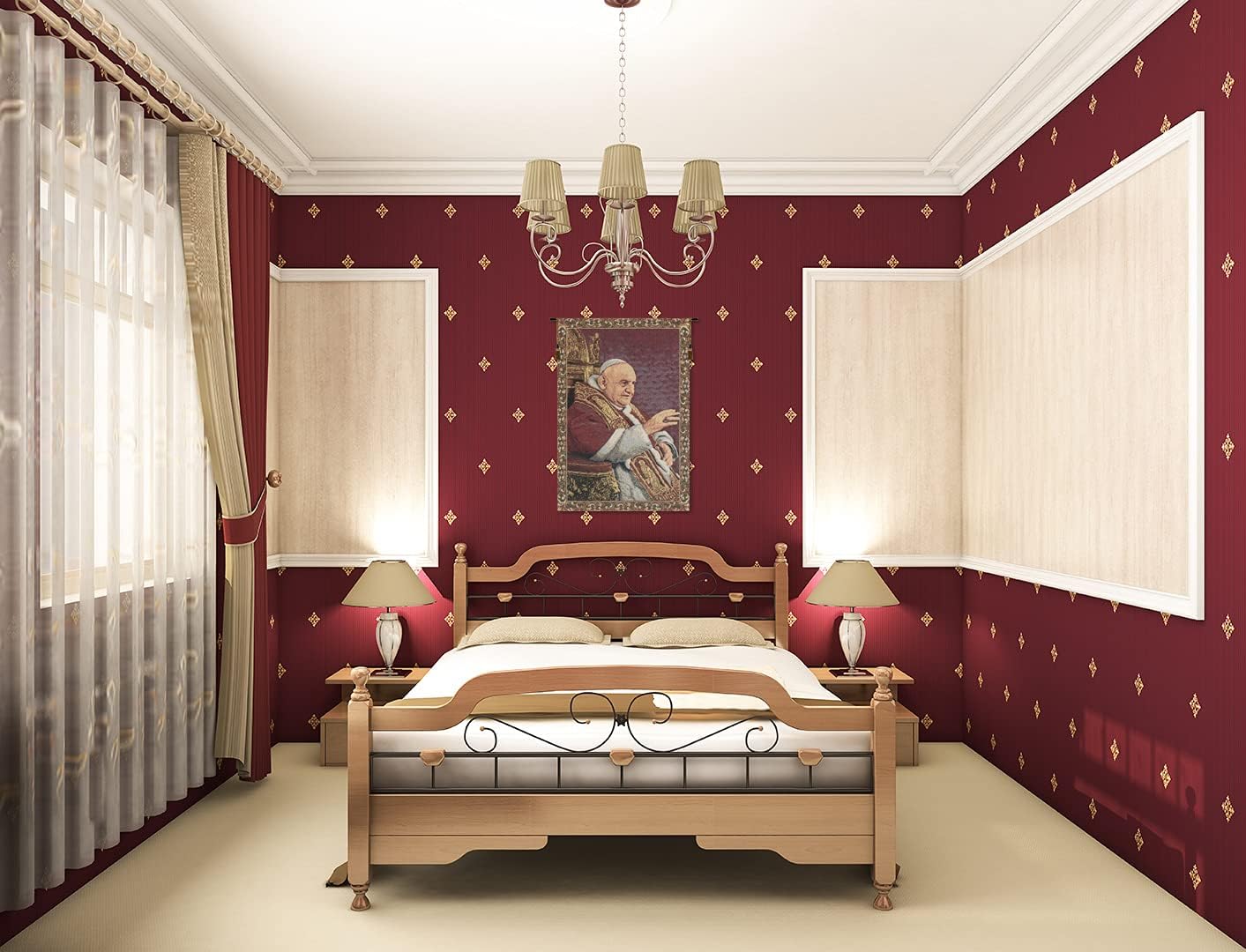 C Charlotte Home Furnishings Inc Pope John XXIII European Tapestries - 11 in. x 17 in. Cotton/Polyester/Viscose by Alberto Passini