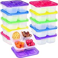 Vista 1 de Ruisita Caja Bento de 10 piezas con 4 compartimentos, reutilizable, contenedor de almacenamiento de alimentos divididos con tapas, control