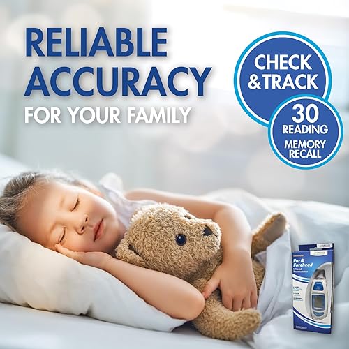 Miniatura 6 de Termómetro infrarrojo  Mediciones de oídos y frente  para niños y adultos  Alerta de fiebre de 3 colores  Lectura precisa instantánea  Medición de