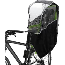 X AUTOHAUX Child Bike Seat Rain Cover Bicycle Waterproof Canopy Cover Windshield Cover for Rear Child Seat PVC Black Clear 1 Pcs