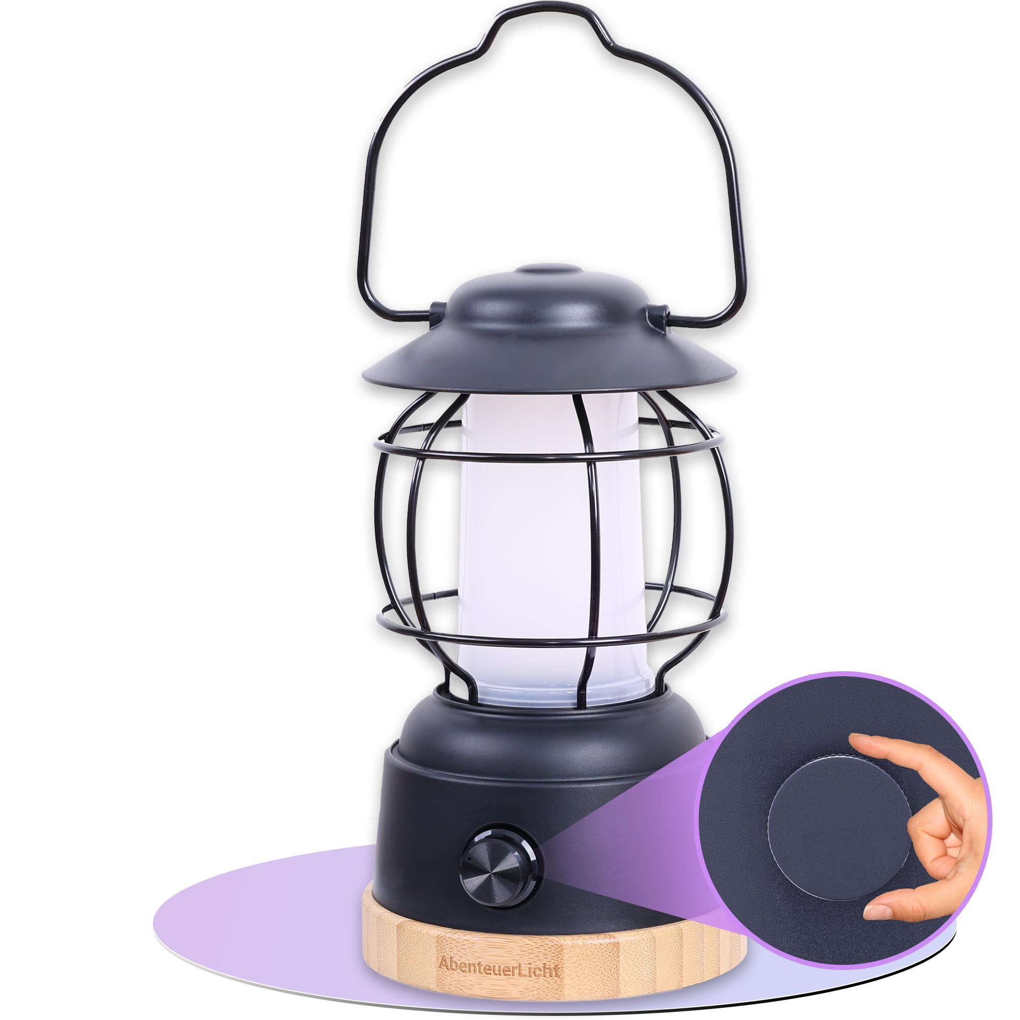 Outdoor LED Camping Laterne Abenteuerlicht - wetterfeste Akku Campinglampe mit bis zu 200h Leuchtdauer, stufenlos dimmbar, 2 Farbtemperaturen - gemütlich & erfrischend, 390 Lumen, USB wiederaufladbar