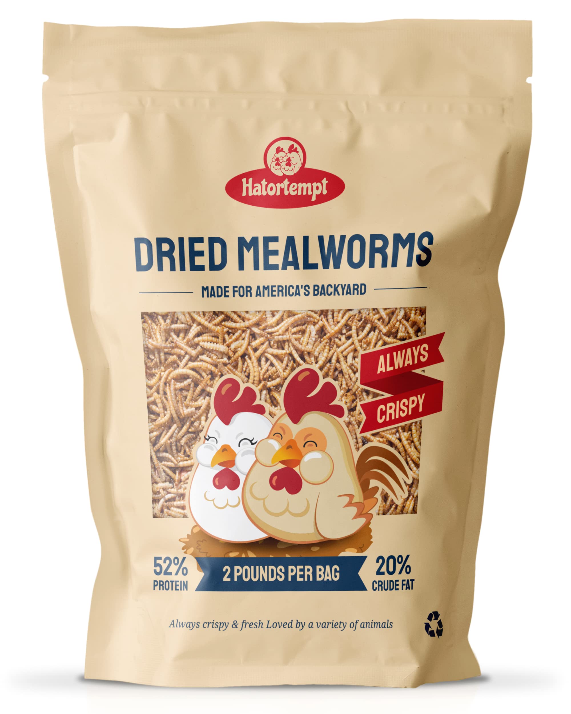 Buy Hatortempt 2 lb Dried Mealworms for Wild Birds & Chickens Premium