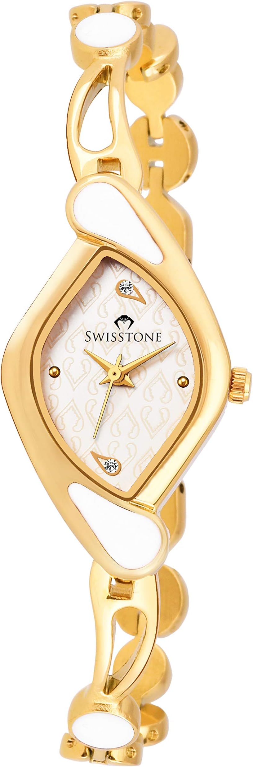 SWISSTONE JEWELS163 Gold Plated Bracelet Wrist Watch for Women