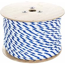 West Coast Paracord Twisted Polypropylene Pool Rope 1/4-3/4 Inch 3 Strand Polypro Cord - Lightweight Utility Rope for Safety Lines, Pool Lanes 10-600 Feet Lengths, Blue and White