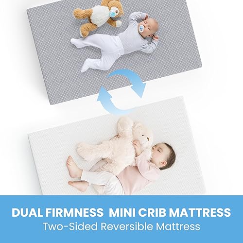 Miniatura 7 de Colchón mini para cuna, 38 x 24 x 4 pulgadas, espuma viscoelástica de gel cómoda de doble cara, colchón transpirable de alta calidad para cunas mini