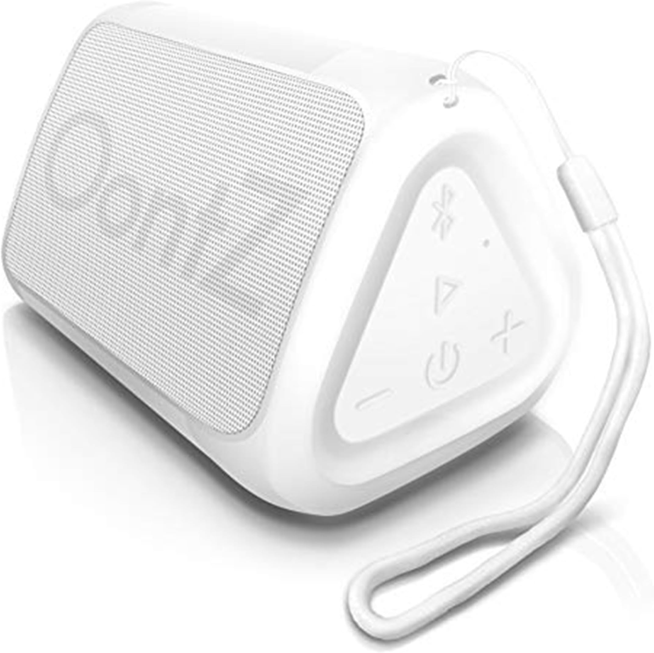 OontZ Angle Solo : Super Portable Bluetooth Speaker Compact Size Delivers Surprisingly Loud Volume and Bass 100’ Wireless Range, IPX-5 Splashproof Perfect Travel Speaker White with Lanyard