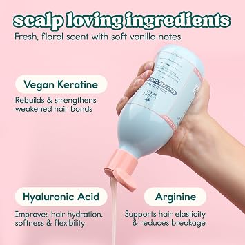 Nature Spell Bond Repair Shampoo for Dry & Damaged Hair, Vegan, 10.14 fl oz