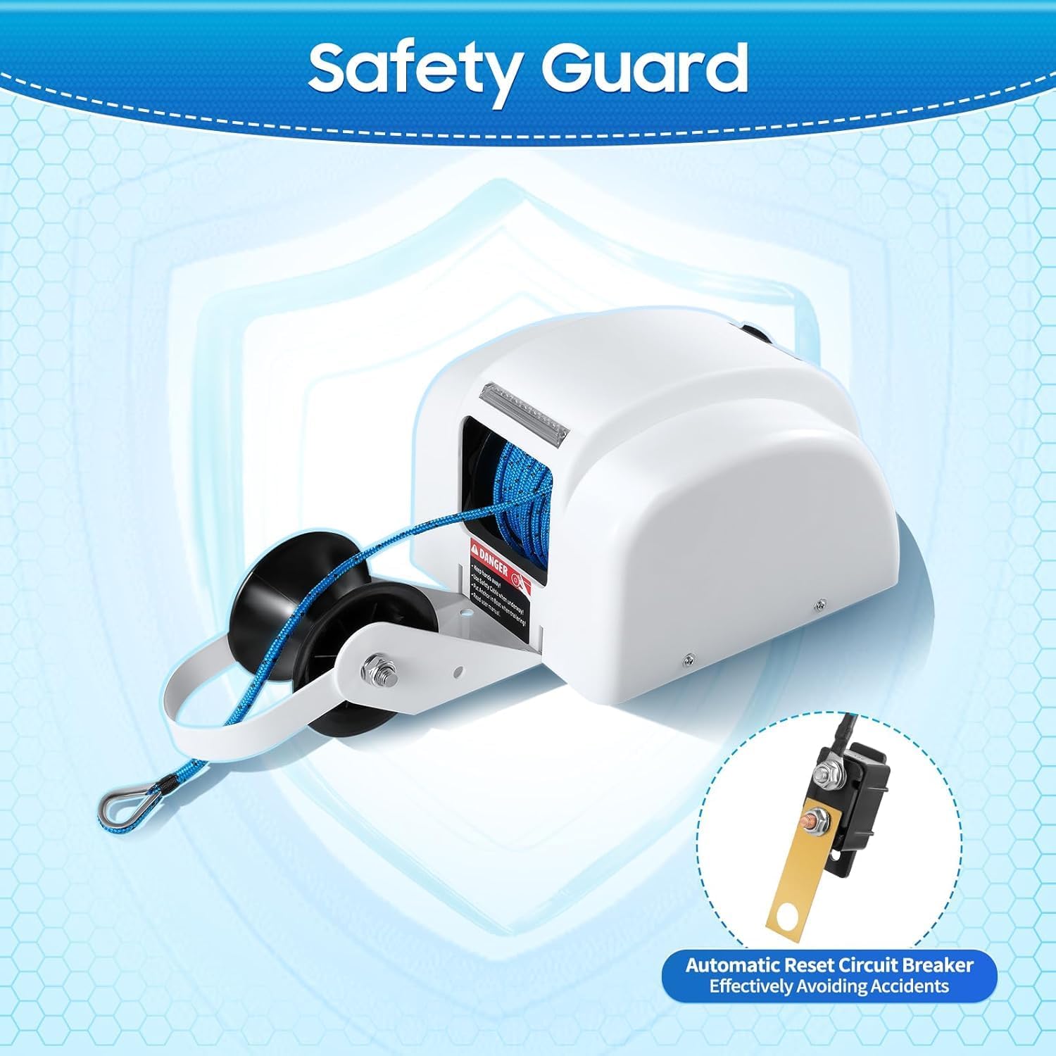 Marine Anchor Windlass Kit with Wireless Remote Control, Supports Up to 25 lbs, Heavy Duty Winch for Fishing and Pontoon Boats