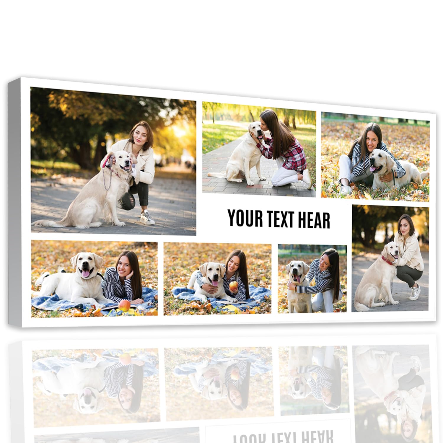 MAX SOLUTIONS Customised Collage Canvas Wall Art Home Decor Personalised Gifts Multi Photo Custom Print Family Portrait Anniversary Keepsake (8''x16'', Design 7) โ image 1