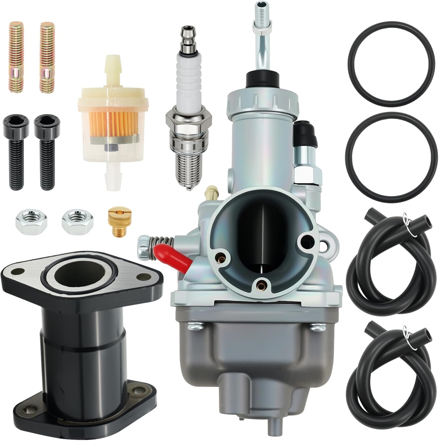 YFB250 Carburetor for Yamaha Timberwolf 250 YFB carb 1992 1993 1994 1995 1996 1997 1998 1999 2000 with YFB250 Intake Manifold Boot Replaces #4BD-14101-00-00, 4KD-14101-02-00