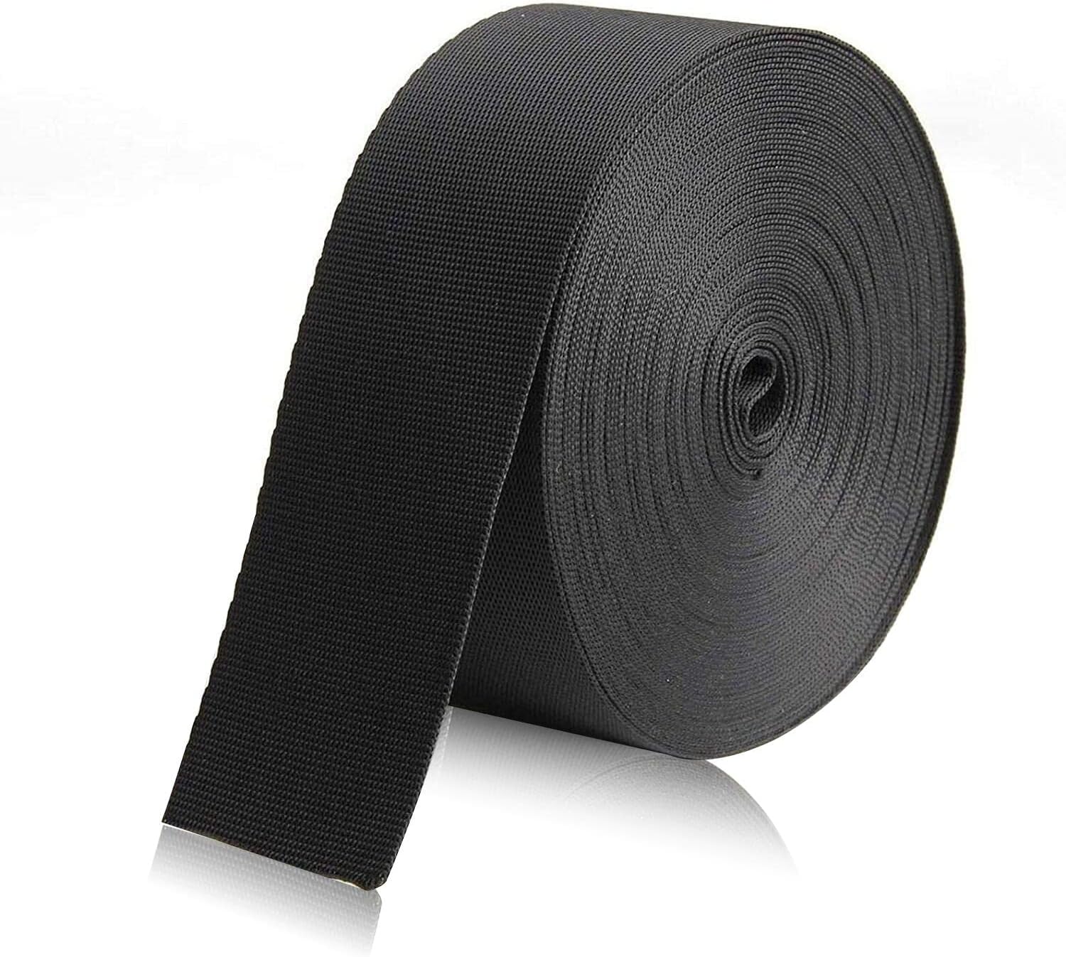 KINMINGZHU Black Nylon Heavy Duty Webbing Strap,Polypropylene Heavy Straps for Bags, Hammocks, Outdoor Climbing and DIY Making Luggage Strap, Pet Collar, Backpack Repairing