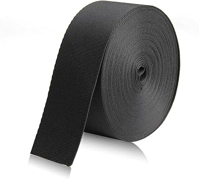 1.5 Inch Wide 10 Yards Black Nylon Webbing Strap,Polypropylene Straps for Bags, Hammocks, Outdoor Climbing and DIY Making Luggage Strap, Pet Collar, Backpack Repairing