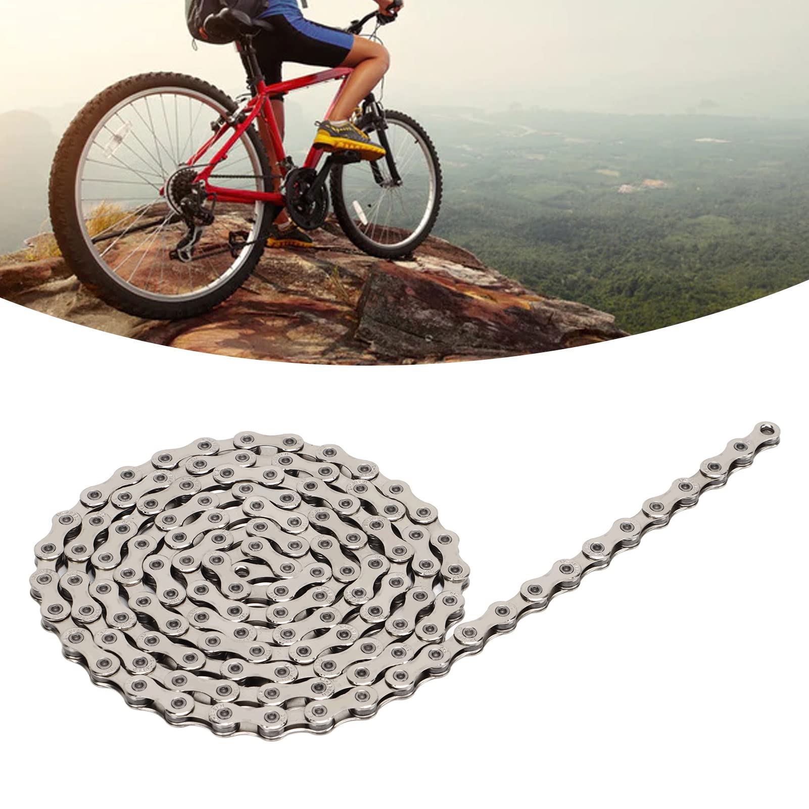 Cadena para bicicleta de montaña de 12 velocidades, cadena de repuesto para ciclismo de carretera, cadena ligera de acero de alto carbono con eslabones de enganche rápido para