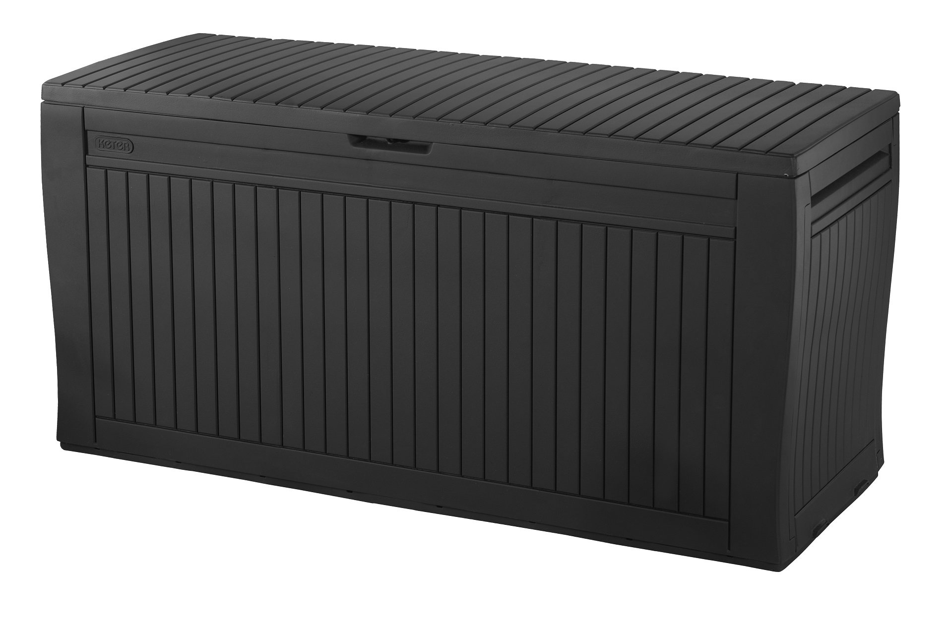 Koll Living Garden Box da Giardino con 270 Litri di capacità – Resistente agli Agenti atmosferici, Il Contenuto Rimane Asciutto e ventilato – Moderno Effetto Legno – con Manici e Ruote