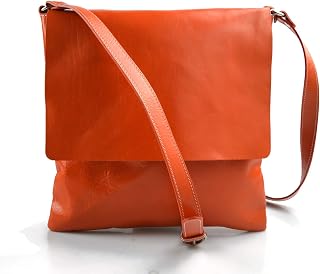 Shoulder bag for men leather shoulder bag leather crossbody bag for women leather satchel messenger bag orange shoulder bag