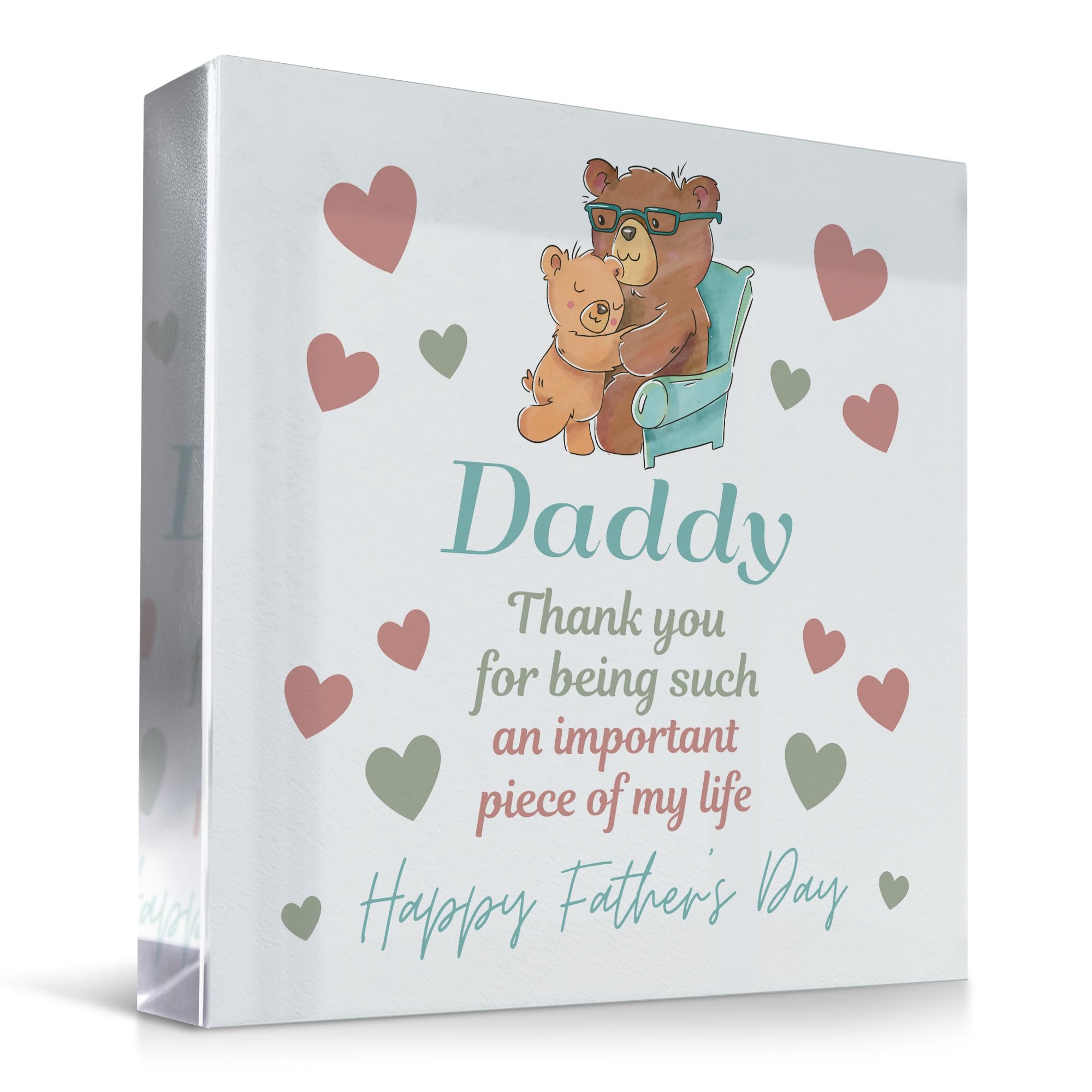Red Ocean Thank You Gifts For Fathers Day Clear Block Daddy Gifts From Daughter Son Thank You Gift For Daddy Fathers Day Gift For Him THANK YOU Plaque Special Daddy Gift