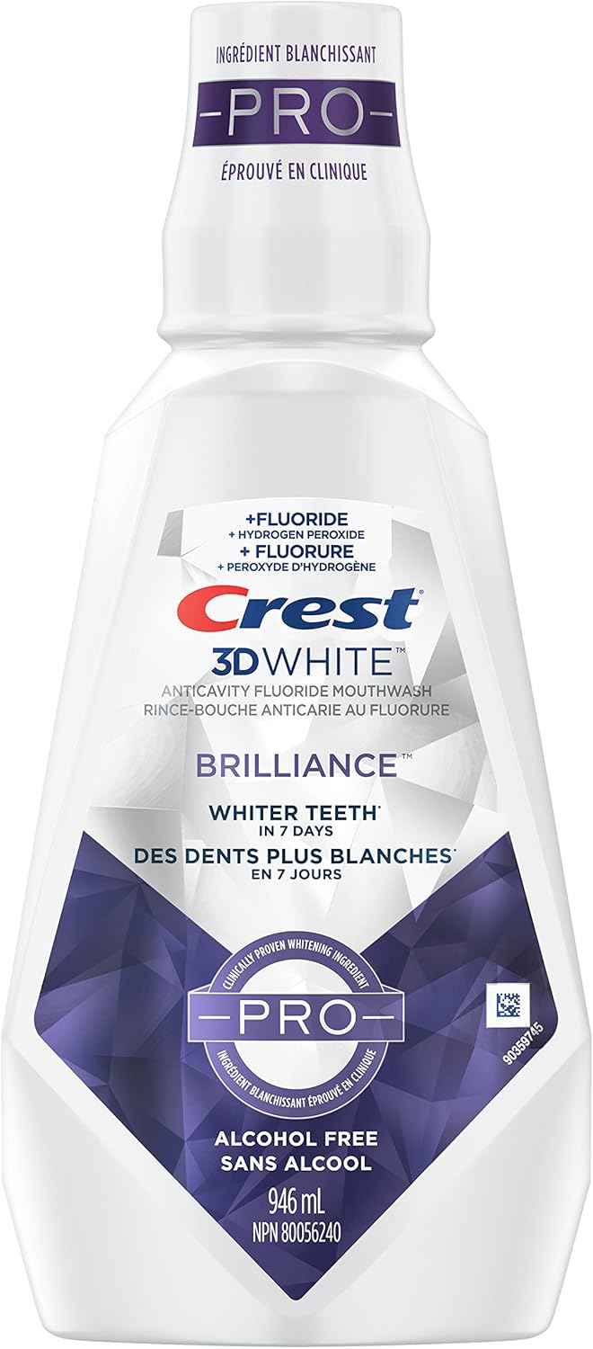 Crest 3D White Whitening Mouthwash with Fluoride and Hydrogen Peroxide