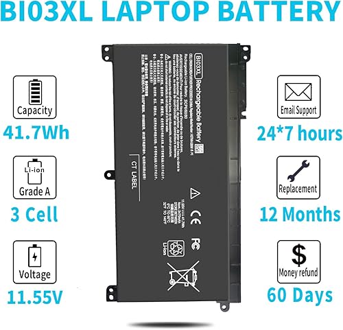 Miniatura 5 de BI03XL ON03XL 915486-855 Batería para HP Pavilion X360 13-U m3-u101dx m3-u103dx m3-u105dx m3-u001dx 13-u157cl Stream 14-AX 14-ax010nr 14-ax010nr
