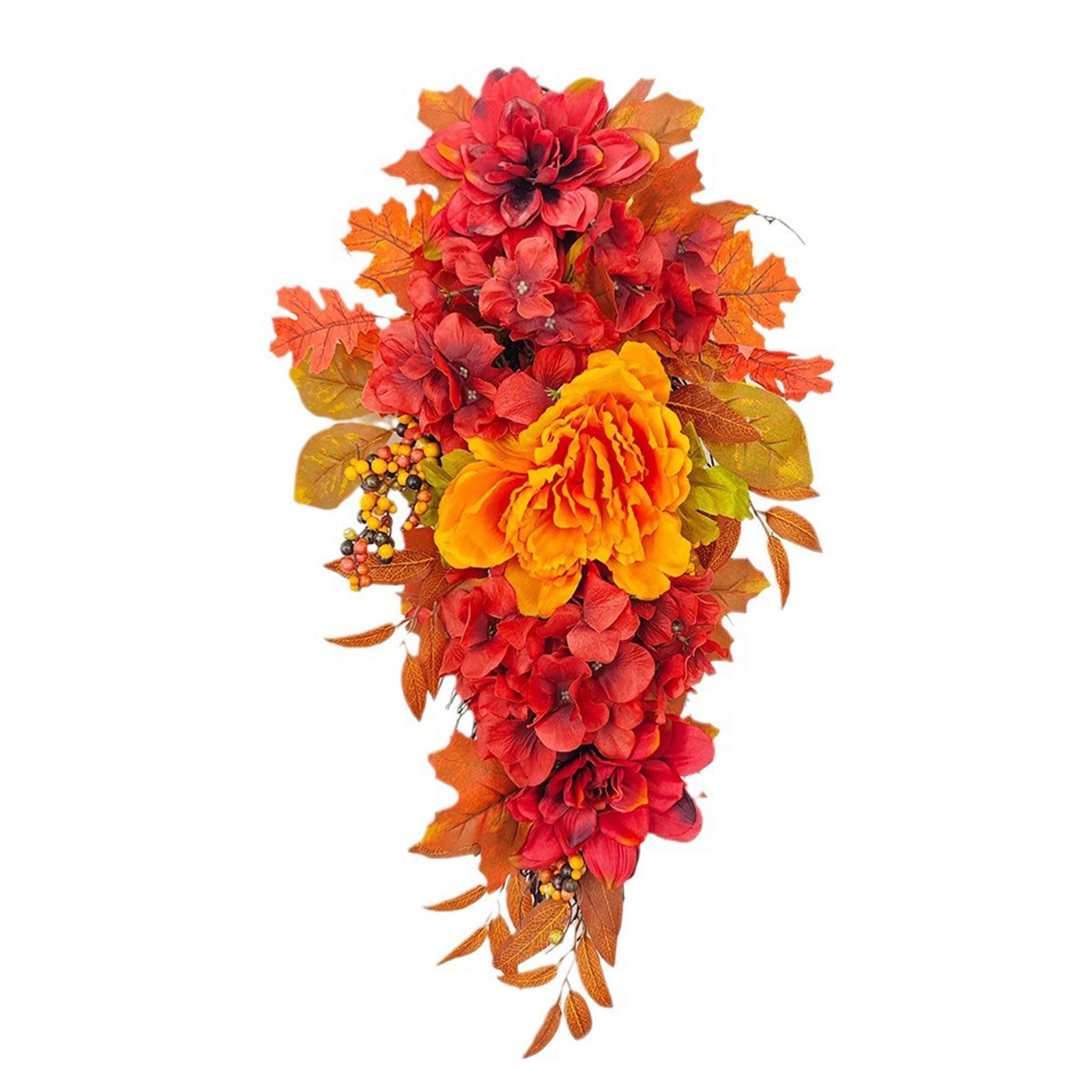 Kalttoy Artificial Hanging Flower for Outdoor, Thanksgiving Wreath Fake Hanging Plant for Front Door Garden Yard Farmhouses