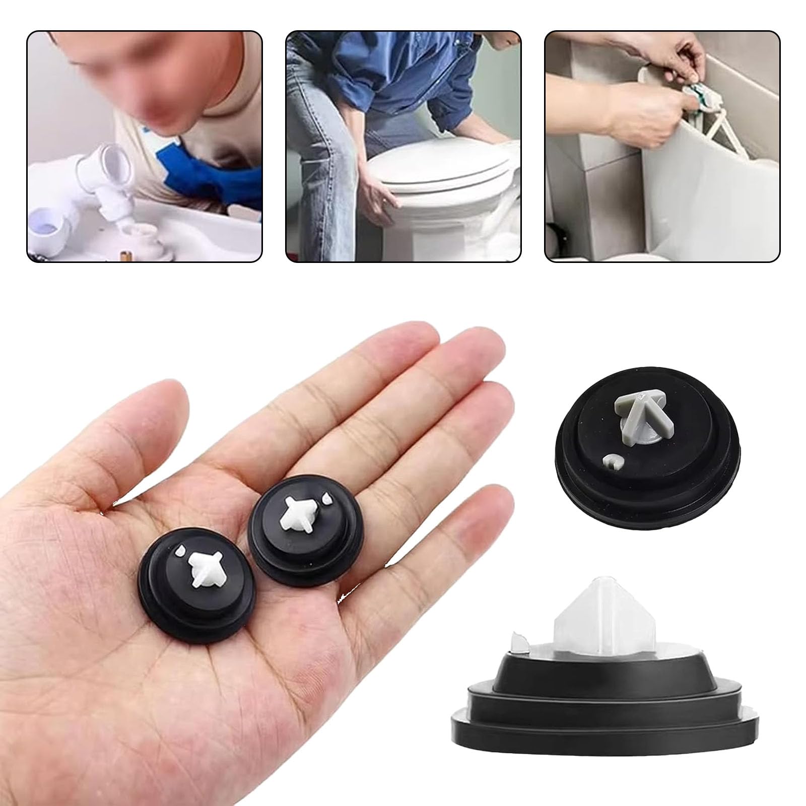 Produktbild von 2er-Pack WC-Spülventil-Dichtung – Silikon, 72x45 Mm, Kompatibel Mit Siamp Optima 49 & 50, Für Toilettenspülkasten