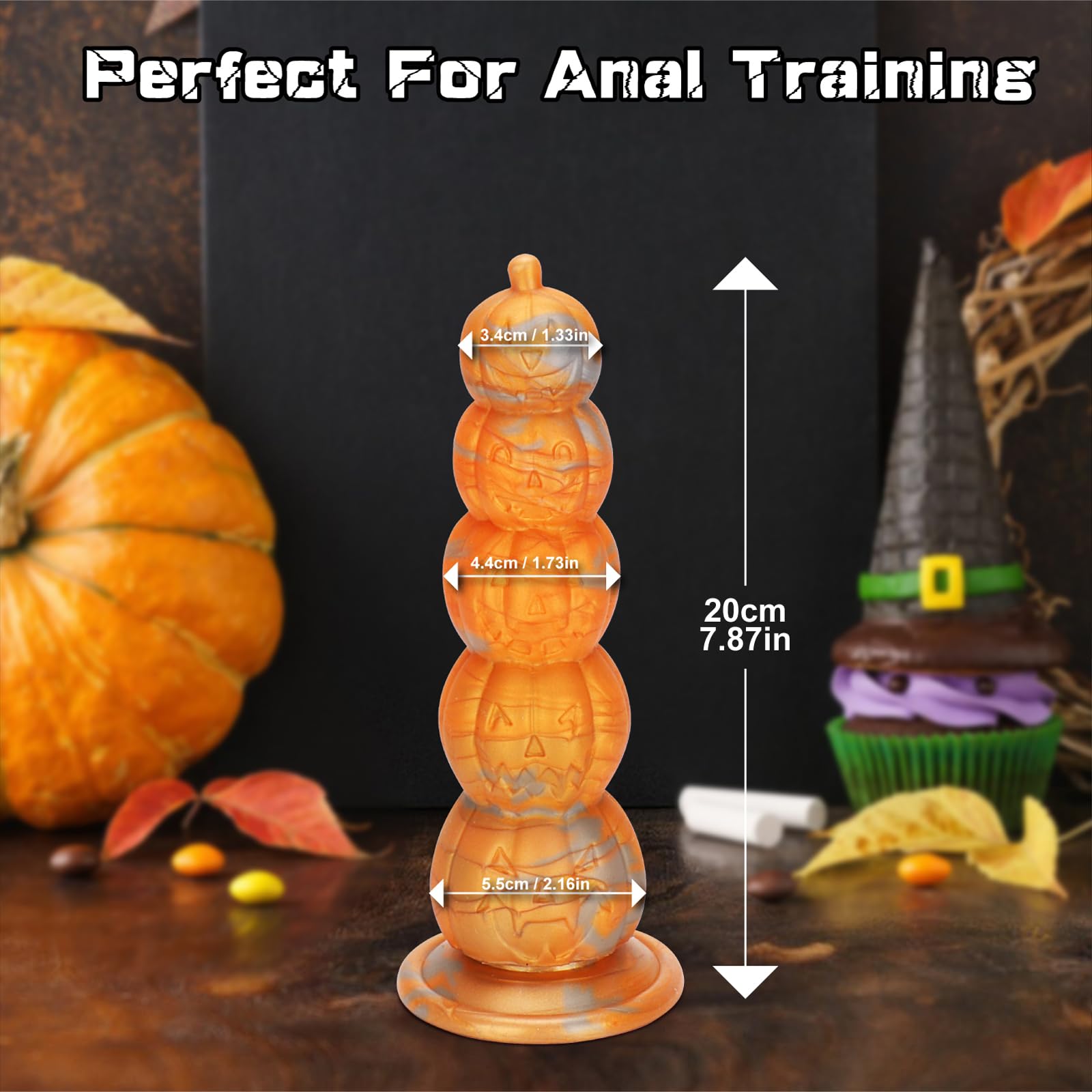 Fantasy Monster Dildo, Anal Dildos Anal Beads for Men, 7.87 Inch Silicone Knot Dildo with Suction Cup, Realistic Dildos for Women, Soft Fat Ribbed G Spot Prostate Fake Penis, Adult Sex Toys: 7.87 Inch Big Pumpkin Dildo