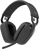 Logitech Zone Vibe 100 Wireless Over-Ear Headphones with Noise-Canceling Mic, Multipoint Bluetooth, Teams/Zoom Compatible - Graphite